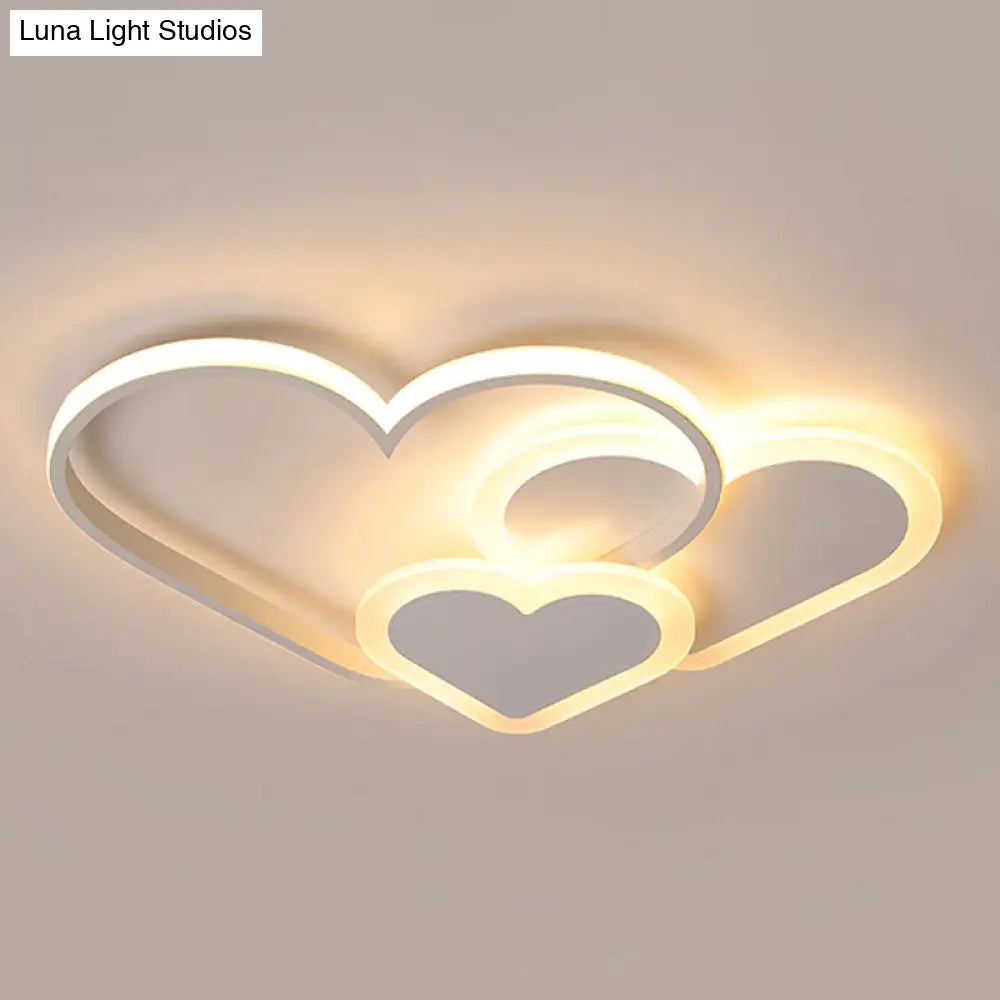 Stylish Heart Ceiling Light For Kindergarten With Acrylic Led Flush Mount