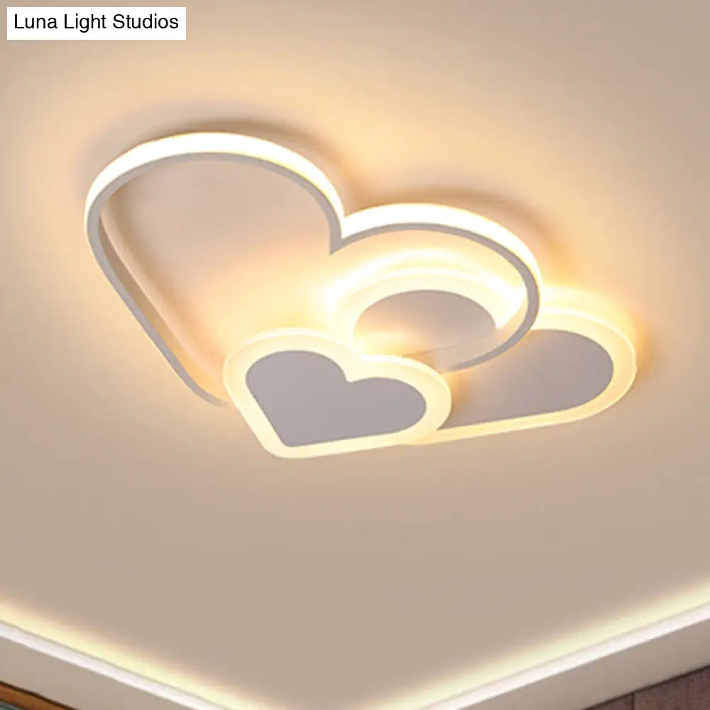 Stylish Heart Ceiling Light For Kindergarten With Acrylic Led Flush Mount