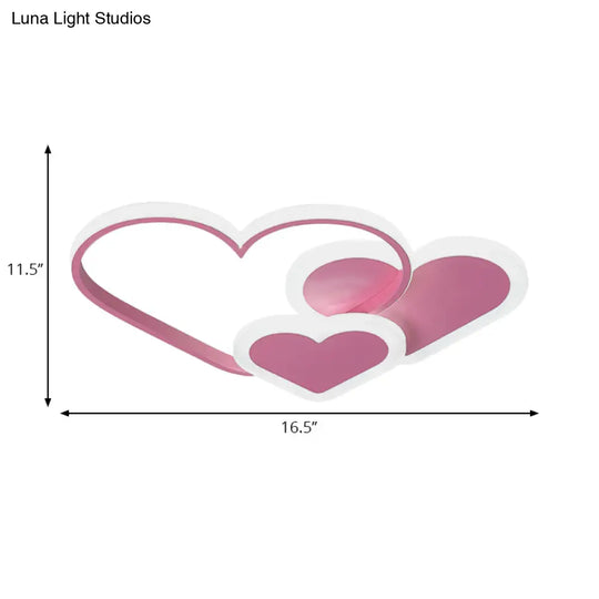 Stylish Heart Ceiling Light For Kindergarten With Acrylic Led Flush Mount