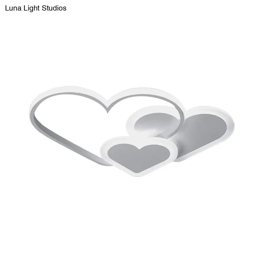 Stylish Heart Ceiling Light For Kindergarten With Acrylic Led Flush Mount