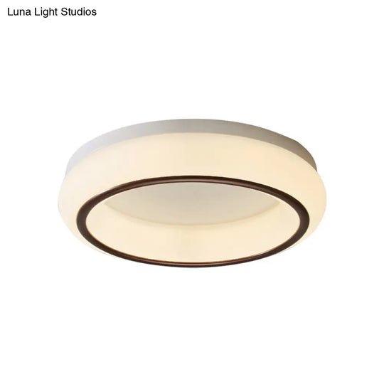 Stylish Hoop Acrylic Led Ceiling Lamp In Black & White For Bedroom