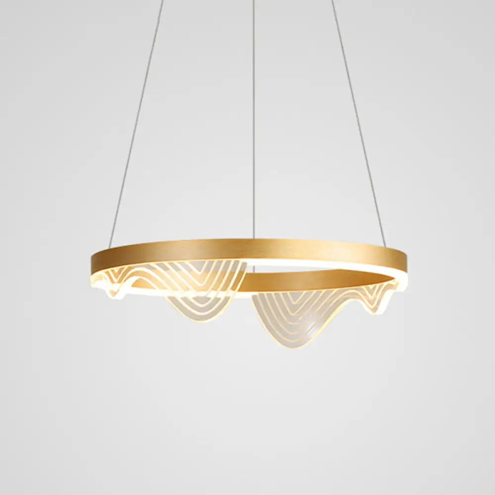 Stylish Lace-Adorned Metal Chandelier: Ultra-Modern Suspension Lighting For Living Room Gold / 16’