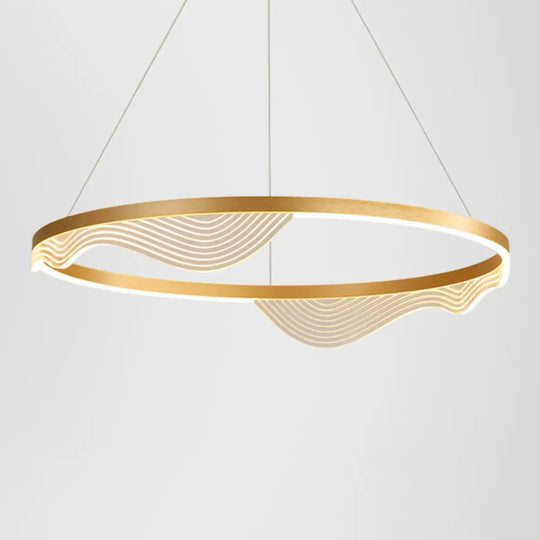Stylish Lace-Adorned Metal Chandelier: Ultra-Modern Suspension Lighting For Living Room Gold / 39.5’