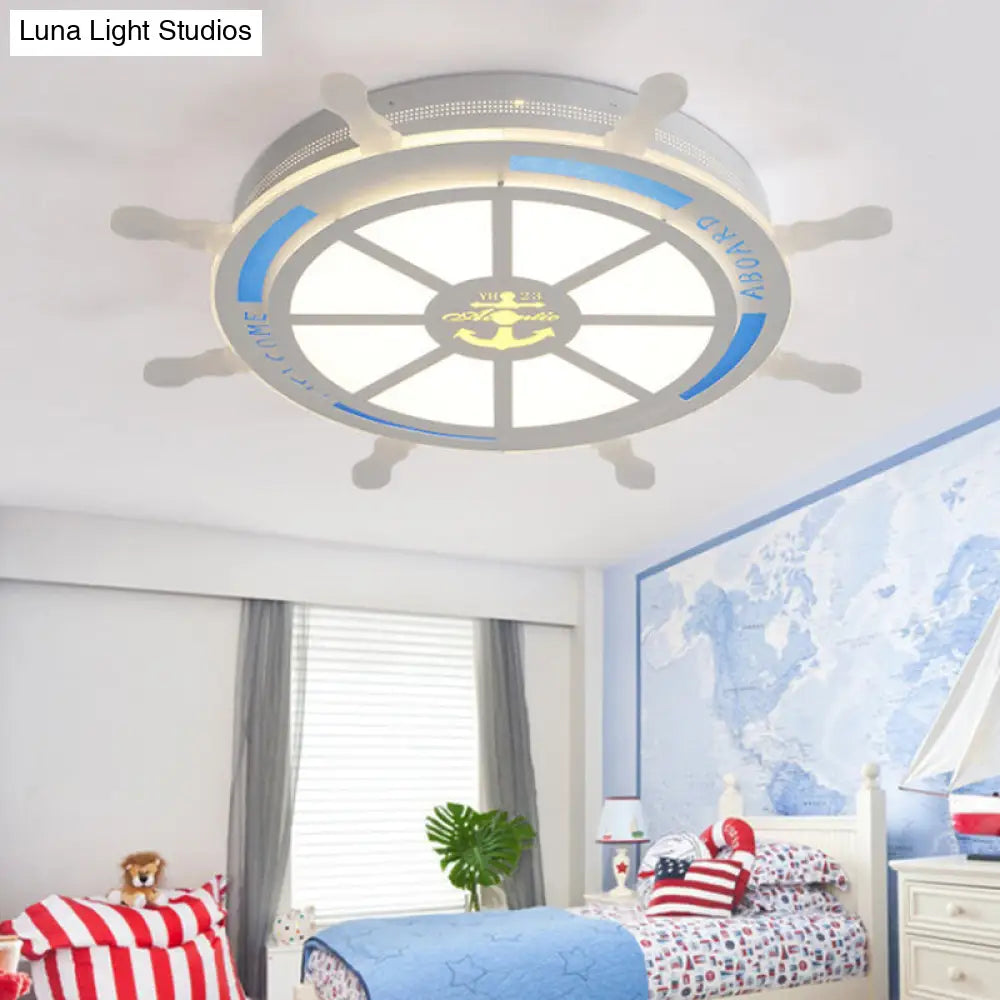 Stylish Led Living Room Flush Mount Lamp With Acrylic Shade - Cartoon Design In White Warm/White