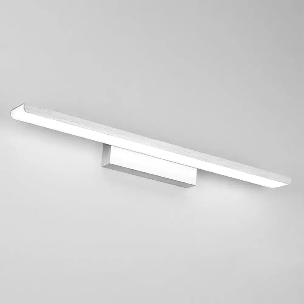 Stylish Linear Led Vanity Sconce: Wall-Mounted Silver/Black Lamp With Acrylic Shade In Warm/White