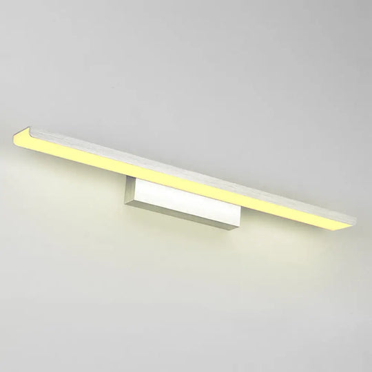 Stylish Linear Led Vanity Sconce: Wall-Mounted Silver/Black Lamp With Acrylic Shade In Warm/White