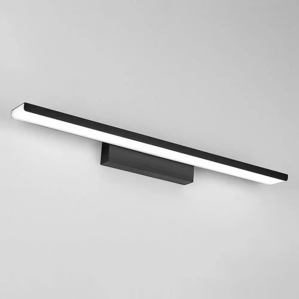 Stylish Linear Led Vanity Sconce: Wall-Mounted Silver/Black Lamp With Acrylic Shade In Warm/White