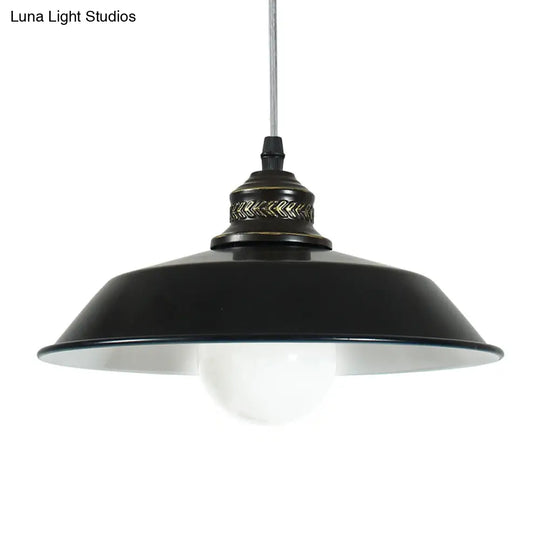 Stylish Barn Loft Ceiling Pendant Light - Metallic Black 10/14 Diameter