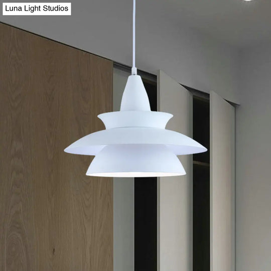 Stylish Macaron Hanging Light: Black/White Adjustable Ceiling Fixture For Living Room