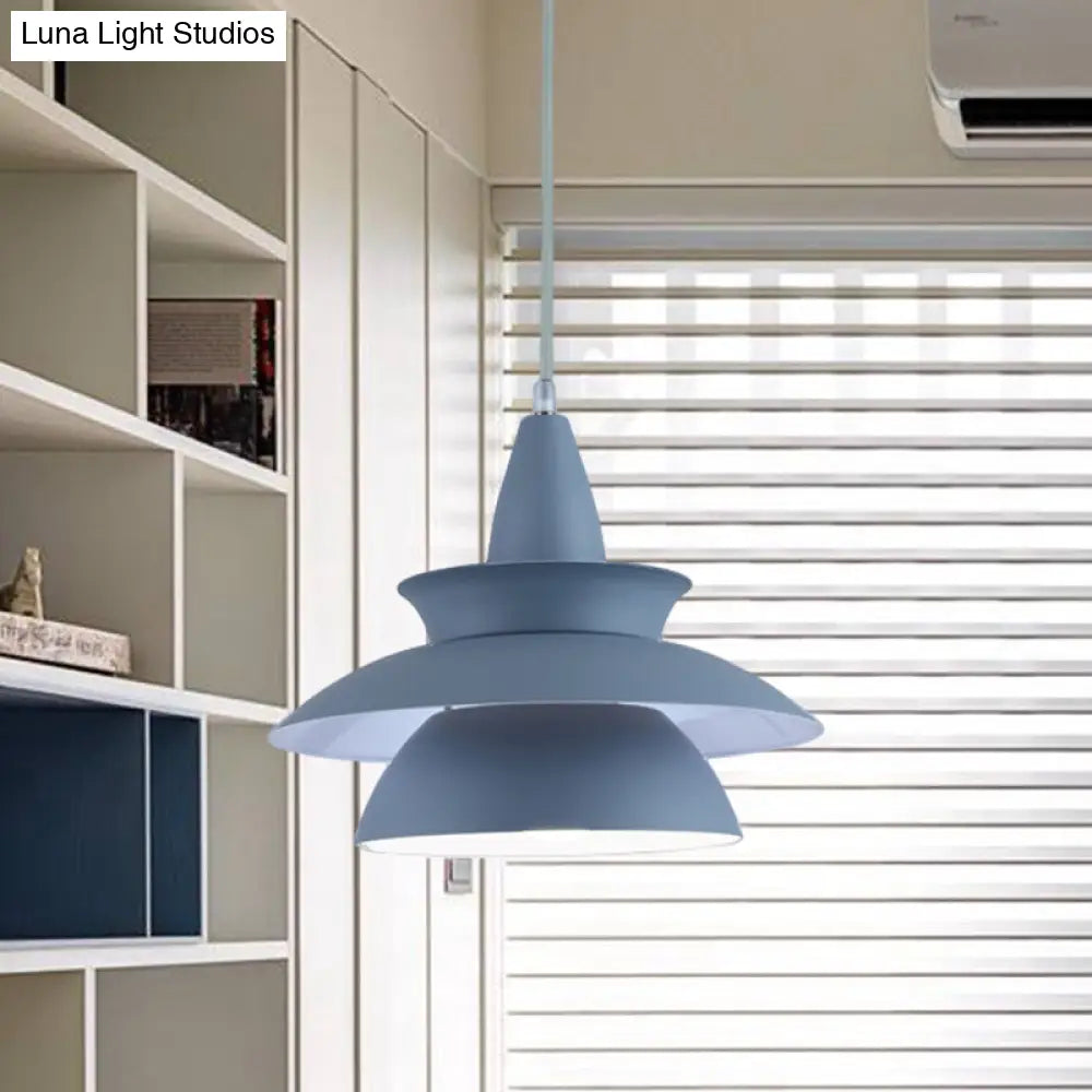 Stylish Macaron Hanging Light: Black/White Adjustable Ceiling Fixture For Living Room