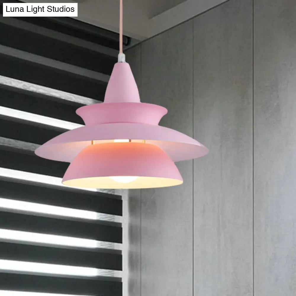 Stylish Macaron Hanging Light: Black/White Adjustable Ceiling Fixture For Living Room