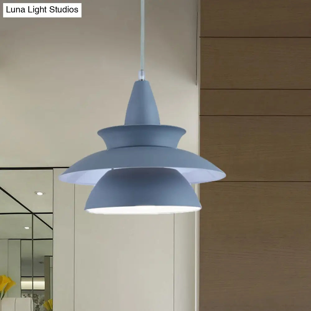 Stylish Aluminum Macaron Hanging Light Fixture 1 Head Adjustable Ceiling Lighting For Living Room -