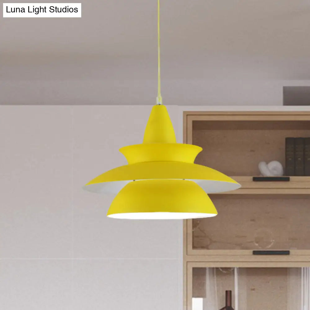 Stylish Aluminum Macaron Hanging Light Fixture 1 Head Adjustable Ceiling Lighting For Living Room -