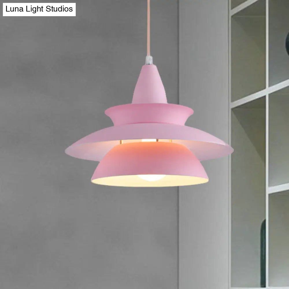 Stylish Macaron Hanging Light: Black/White Adjustable Ceiling Fixture For Living Room