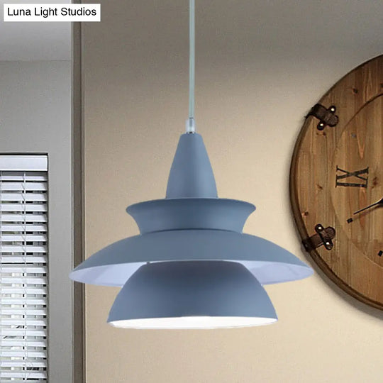 Stylish Macaron Hanging Light: Black/White Adjustable Ceiling Fixture For Living Room