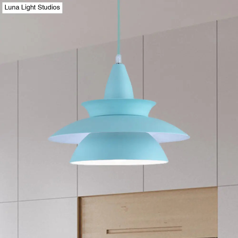 Stylish Aluminum Macaron Hanging Light Fixture 1 Head Adjustable Ceiling Lighting For Living Room -