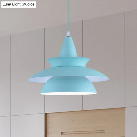 Stylish Aluminum Macaron Hanging Light Fixture 1 Head Adjustable Ceiling Lighting For Living Room -