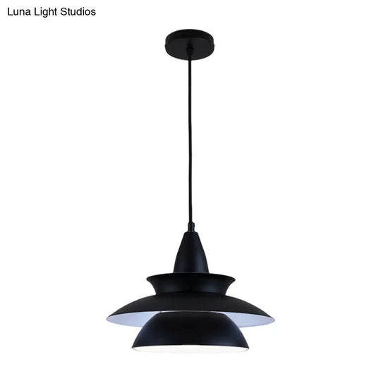 Stylish Macaron Hanging Light: Black/White Adjustable Ceiling Fixture For Living Room