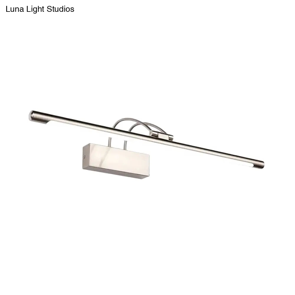 Stylish Metallic Finish Led Sconce Light Fixture For Modern Vanity Lighting In Warm/White