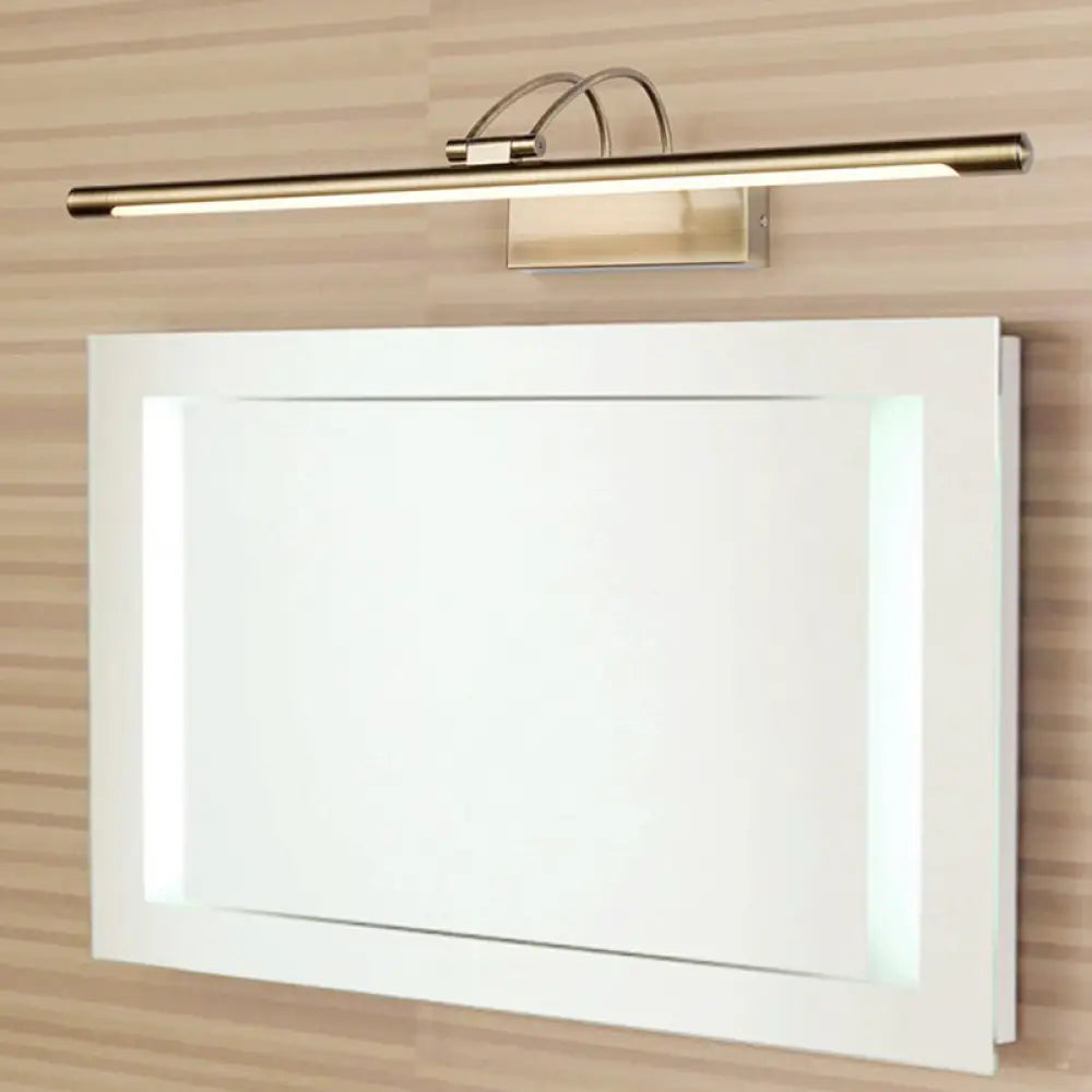 Stylish Metallic Finish Led Sconce Light Fixture For Modern Vanity Lighting In Warm/White Brass /