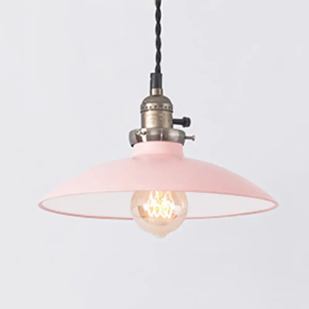 Stylish Metallic Pendant Hanging Lamp In Pink/Blue – Perfect For Dining Table Pink
