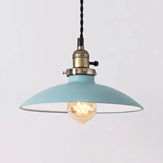 Stylish Metallic Pendant Hanging Lamp In Pink/Blue – Perfect For Dining Table Blue