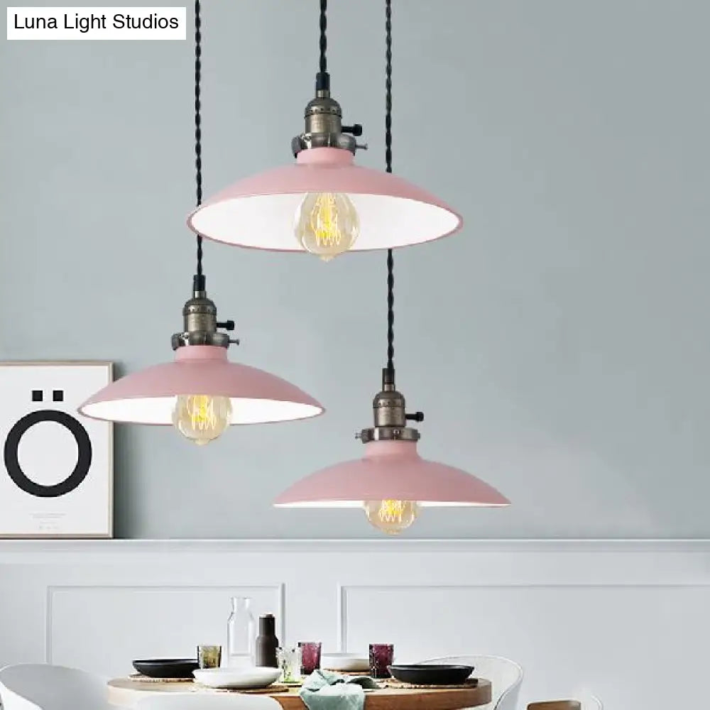Stylish Metallic Pendant Hanging Lamp In Pink/Blue – Perfect For Dining Table