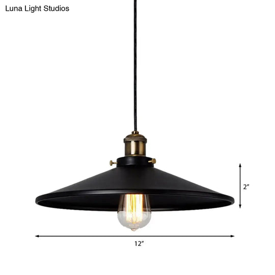 Stylish Saucer Pendant Ceiling Light In Black For Foyer - Loft Collection