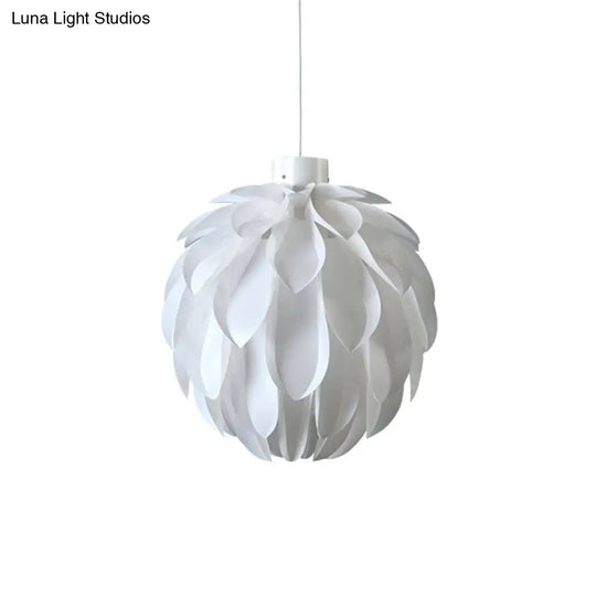 Minimalist White Artichoke Pendant Ceiling Lamp With 1 Acrylic Head Stylish Lighting