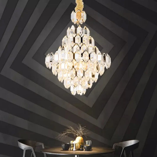 Stylish Modern Cone Pendant Lamp - 8/10-Head Silver Crystal Chandelier 8 /