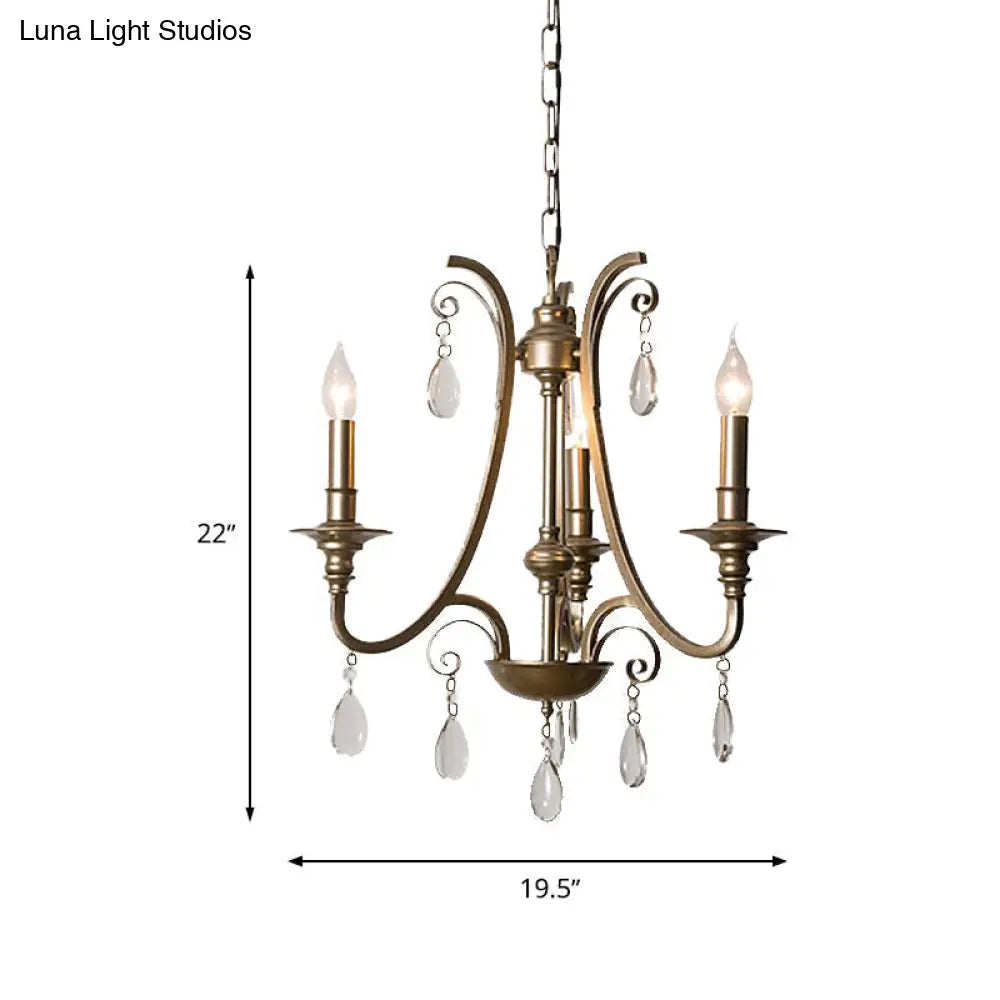 Modern Teardrop Crystal Chandelier Pendant Light With Brass Finish And Shade Options