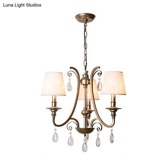 Modern Teardrop Crystal Chandelier Pendant Light With Brass Finish And Shade Options