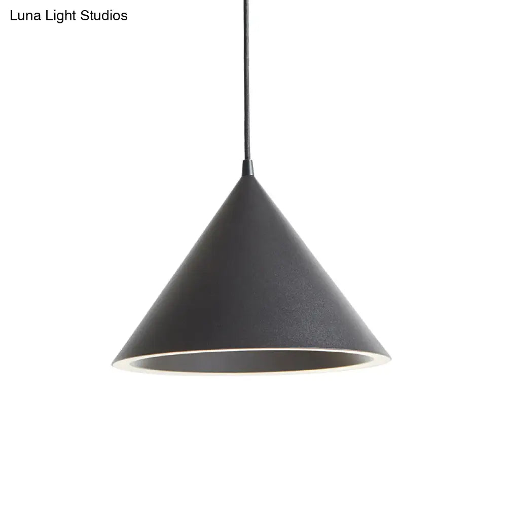 Stylish Nordic 1-Light Metal Pendant Lamp - 10’/12.5’ Diameter In Black/Blue For Table