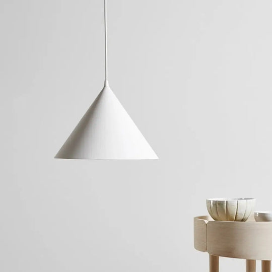 Stylish Nordic 1-Light Metal Pendant Lamp - 10’/12.5’ Diameter In Black/Blue For Table White / 10’