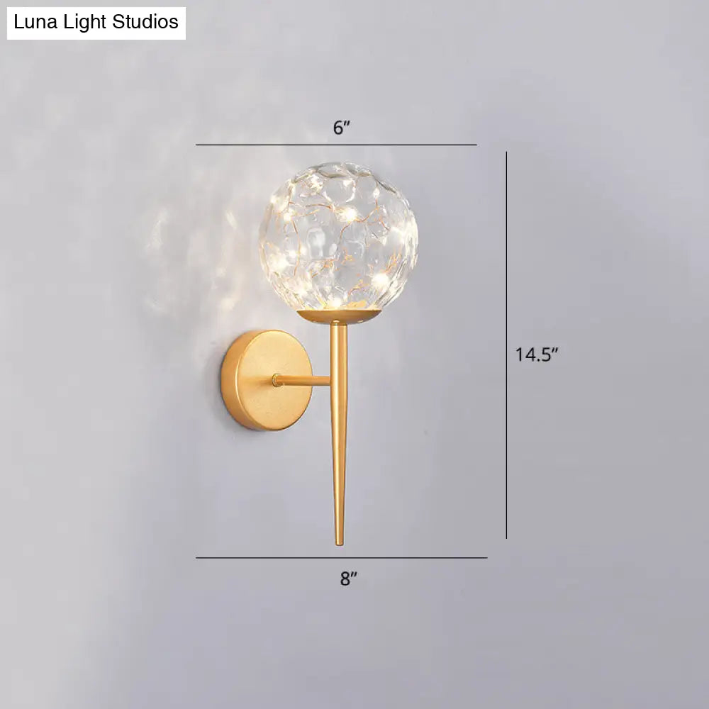 Stylish Nordic Led Sconce Lamp With Glass Shade For Living Room