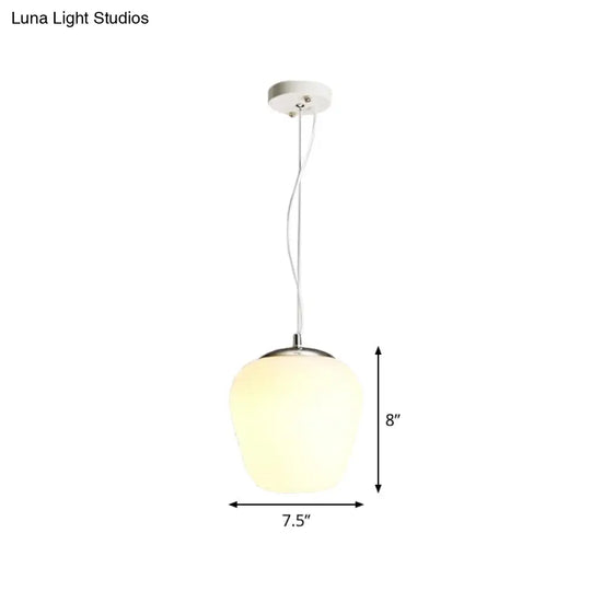 Nordic Pendant Light - Stylish Opal Glass Suspension For Office & Kitchen Island