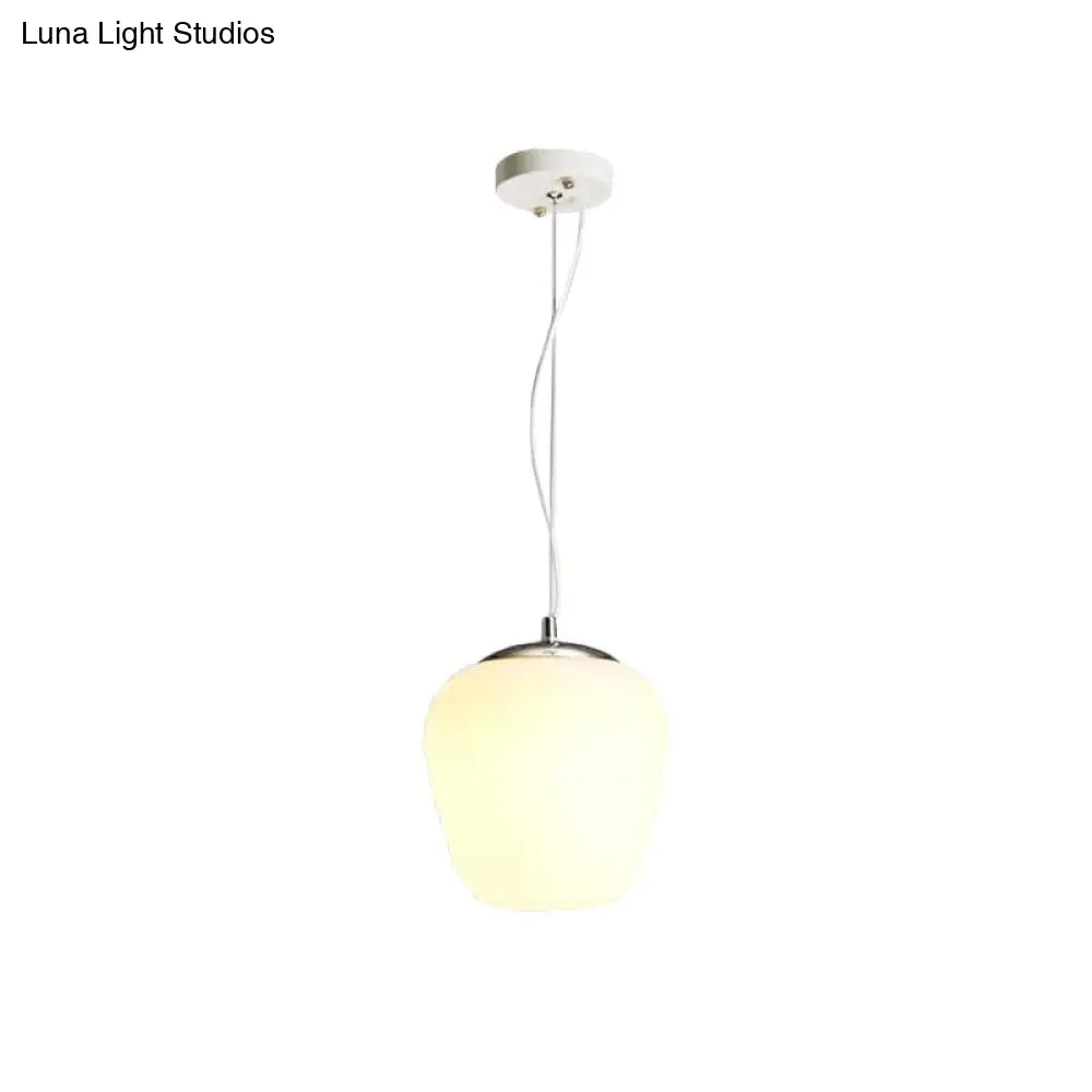 Nordic Pendant Light - Stylish Opal Glass Suspension For Office & Kitchen Island