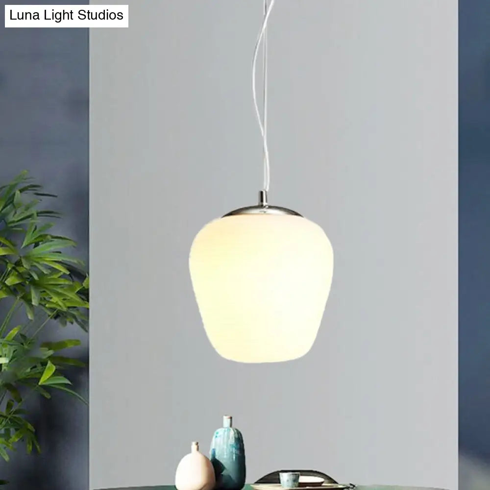 Nordic Pendant Light - Stylish Opal Glass Suspension For Office & Kitchen Island White / 7.5