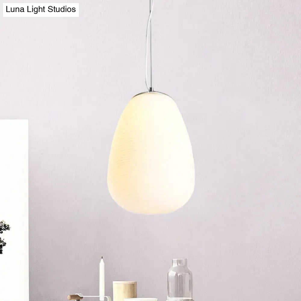 Nordic Pendant Light - Stylish Opal Glass Suspension For Office & Kitchen Island White / 9.5