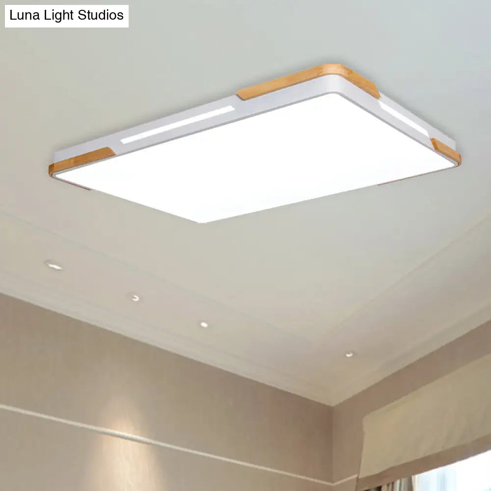 Stylish Nordic Rectangle Flushmount Acrylic Led Ceiling Light For Balcony And Hotel