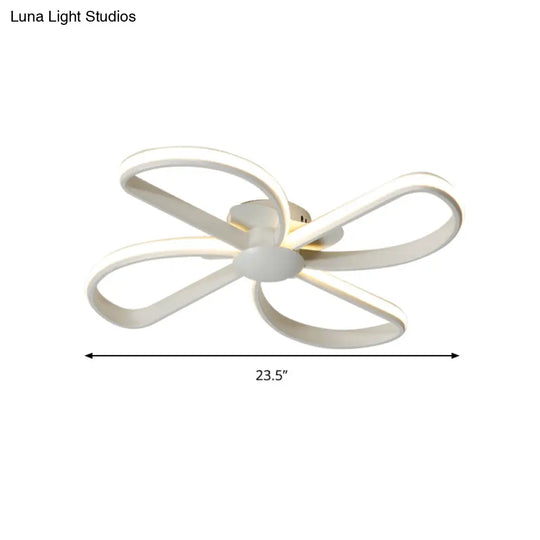 Stylish Petal Led Ceiling Mount Light - Acrylic White Lamp For Kids’ Bedrooms
