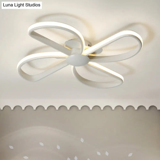 Stylish Petal Led Ceiling Mount Light - Acrylic White Lamp For Kids’ Bedrooms