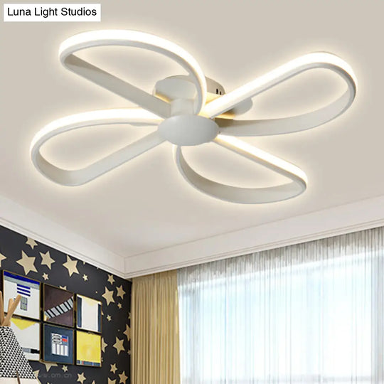 Stylish Petal Led Ceiling Mount Light - Acrylic White Lamp For Kids Bedrooms