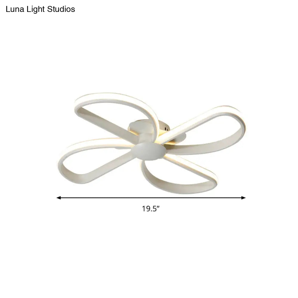 Stylish Petal Led Ceiling Mount Light - Acrylic White Lamp For Kids’ Bedrooms