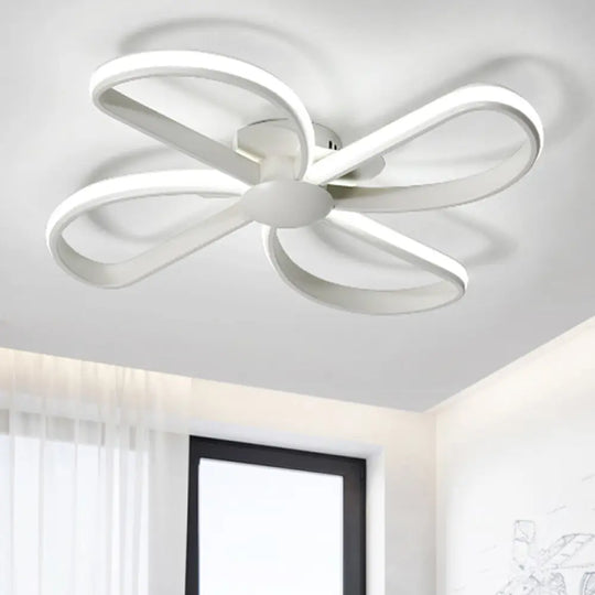 Stylish Petal Led Ceiling Mount Light - Acrylic White Lamp For Kids’ Bedrooms / Small