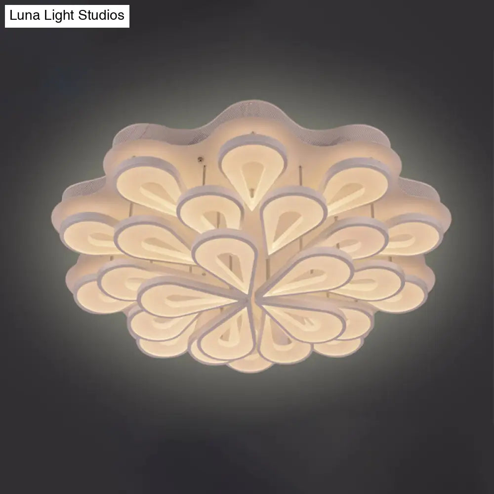 Stylish Raindrop Flushmount Acrylic Led Ceiling Light: Modern Blossom Design - Warm/White Light