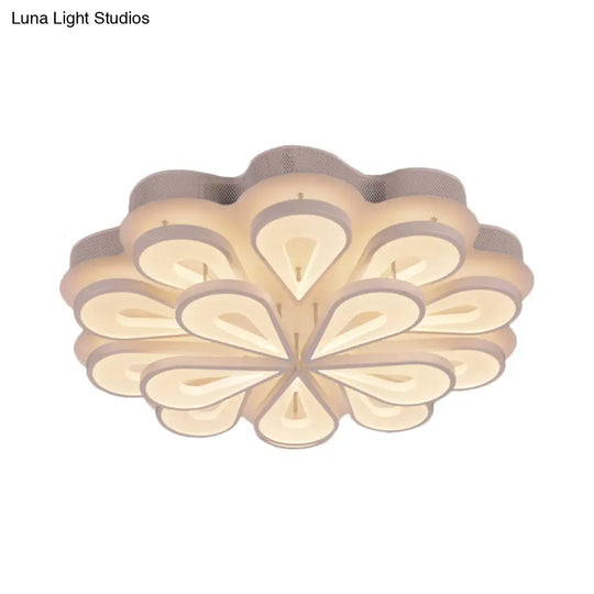 Stylish Raindrop Flushmount Acrylic Led Ceiling Light: Modern Blossom Design - Warm/White Light