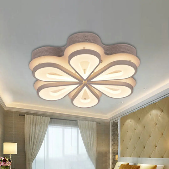 Stylish Raindrop Flushmount Acrylic Led Ceiling Light: Modern Blossom Design - Warm/White Light