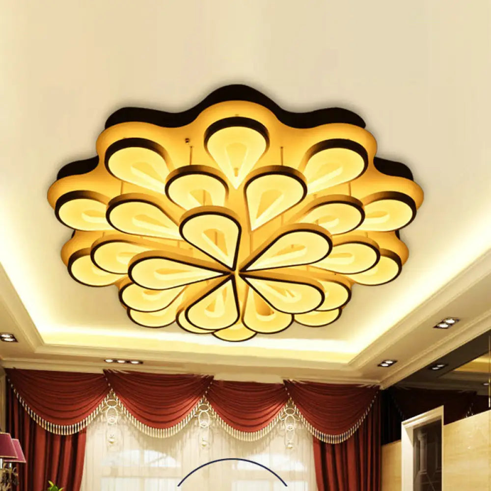 Stylish Raindrop Flushmount Acrylic Led Ceiling Light: Modern Blossom Design - Warm/White Light