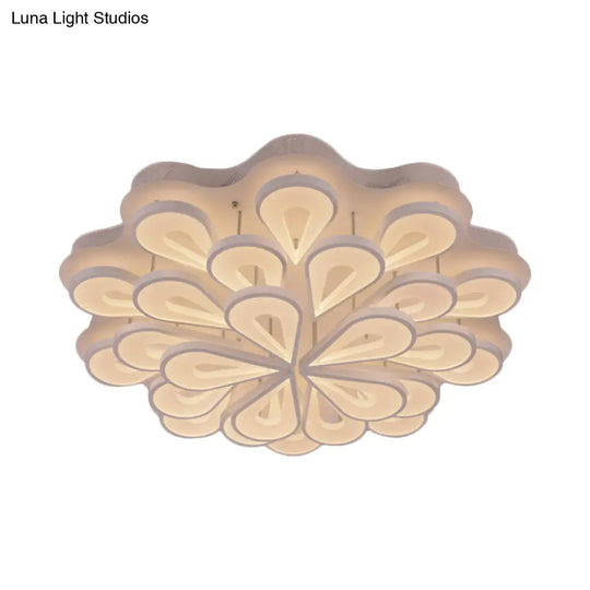 Stylish Raindrop Flushmount Acrylic Led Ceiling Light: Modern Blossom Design - Warm/White Light